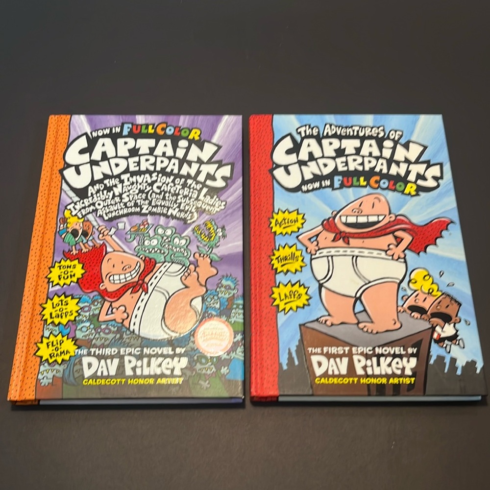 2 pack of Captain Underpants books